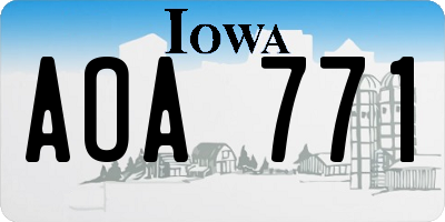 IA license plate AOA771