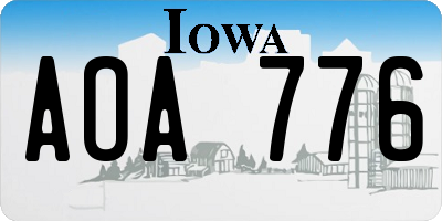 IA license plate AOA776