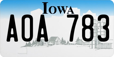 IA license plate AOA783