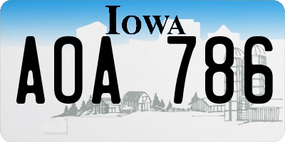 IA license plate AOA786