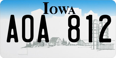 IA license plate AOA812