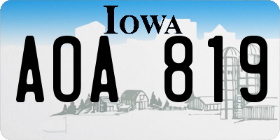 IA license plate AOA819