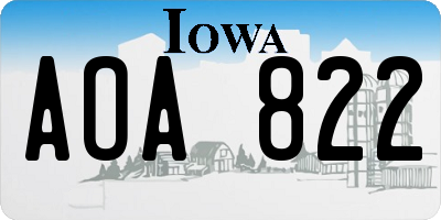 IA license plate AOA822
