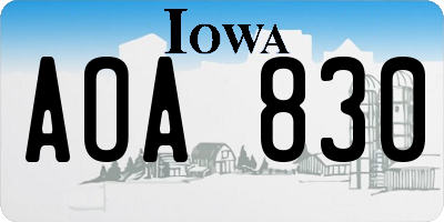IA license plate AOA830
