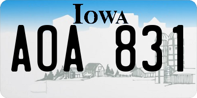 IA license plate AOA831