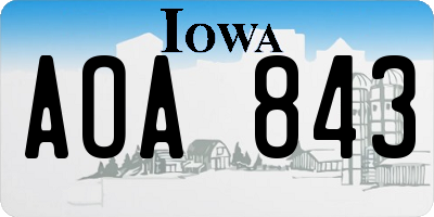 IA license plate AOA843
