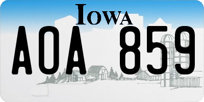IA license plate AOA859