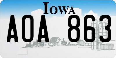 IA license plate AOA863
