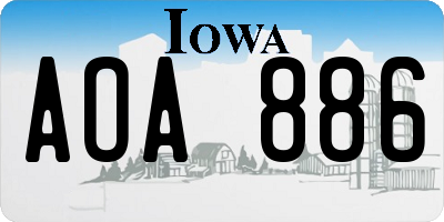 IA license plate AOA886