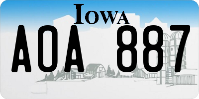 IA license plate AOA887