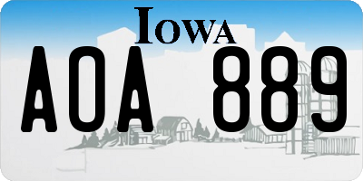 IA license plate AOA889