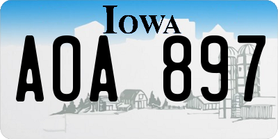 IA license plate AOA897