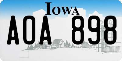IA license plate AOA898