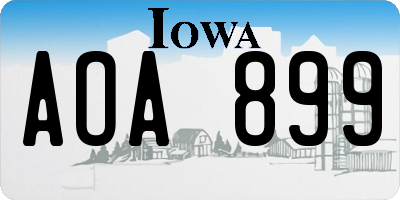 IA license plate AOA899