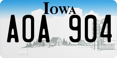 IA license plate AOA904