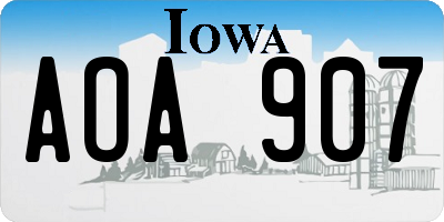 IA license plate AOA907