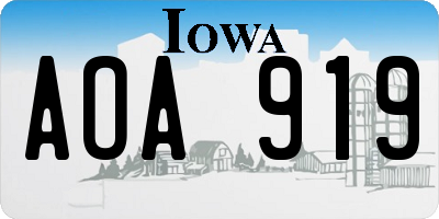 IA license plate AOA919