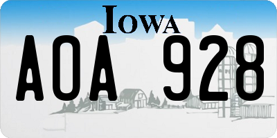 IA license plate AOA928
