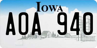 IA license plate AOA940