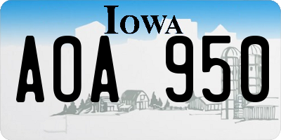 IA license plate AOA950
