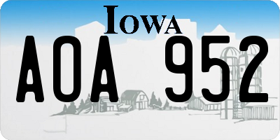 IA license plate AOA952
