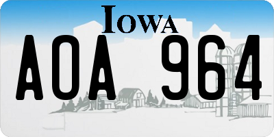 IA license plate AOA964