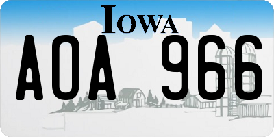 IA license plate AOA966
