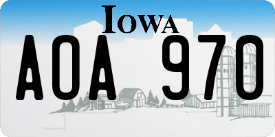 IA license plate AOA970