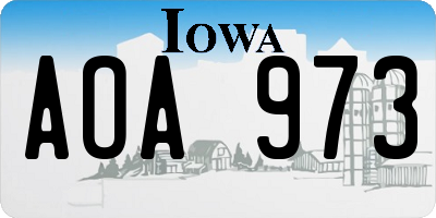 IA license plate AOA973