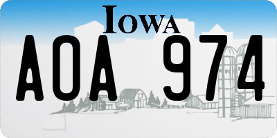 IA license plate AOA974