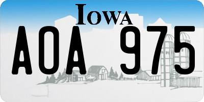 IA license plate AOA975