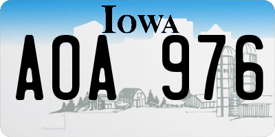 IA license plate AOA976