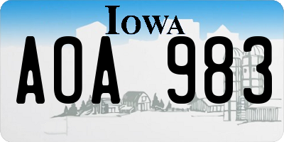 IA license plate AOA983