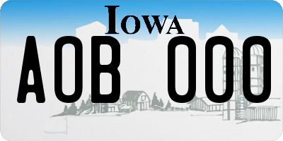 IA license plate AOB000