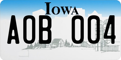 IA license plate AOB004