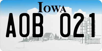 IA license plate AOB021