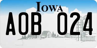 IA license plate AOB024