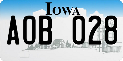 IA license plate AOB028
