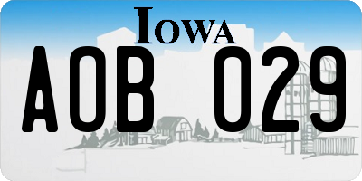 IA license plate AOB029