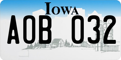 IA license plate AOB032