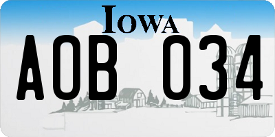 IA license plate AOB034
