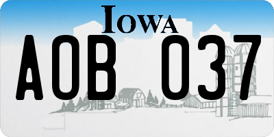 IA license plate AOB037