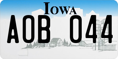 IA license plate AOB044