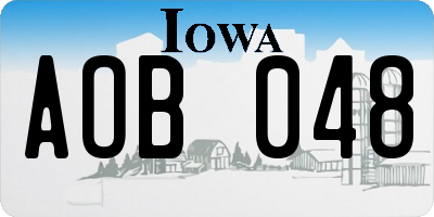 IA license plate AOB048