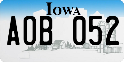 IA license plate AOB052