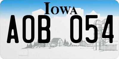 IA license plate AOB054