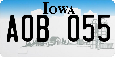 IA license plate AOB055
