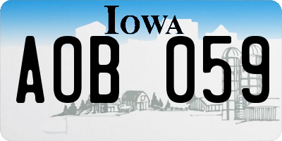 IA license plate AOB059