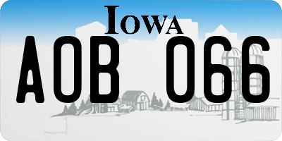 IA license plate AOB066