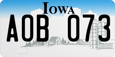 IA license plate AOB073